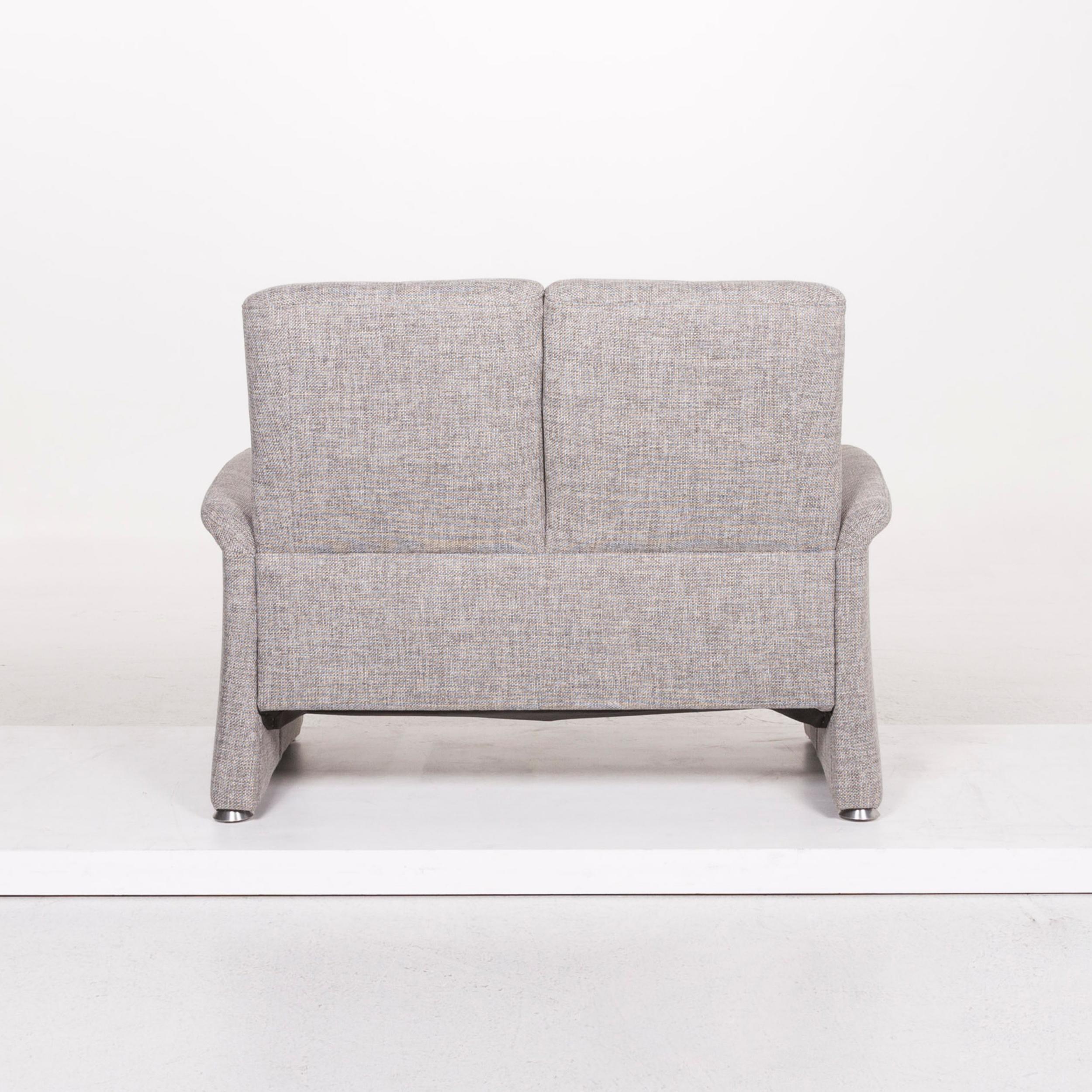 Himolla Fabric Sofa Gray Two-Seat Couch For Sale 2