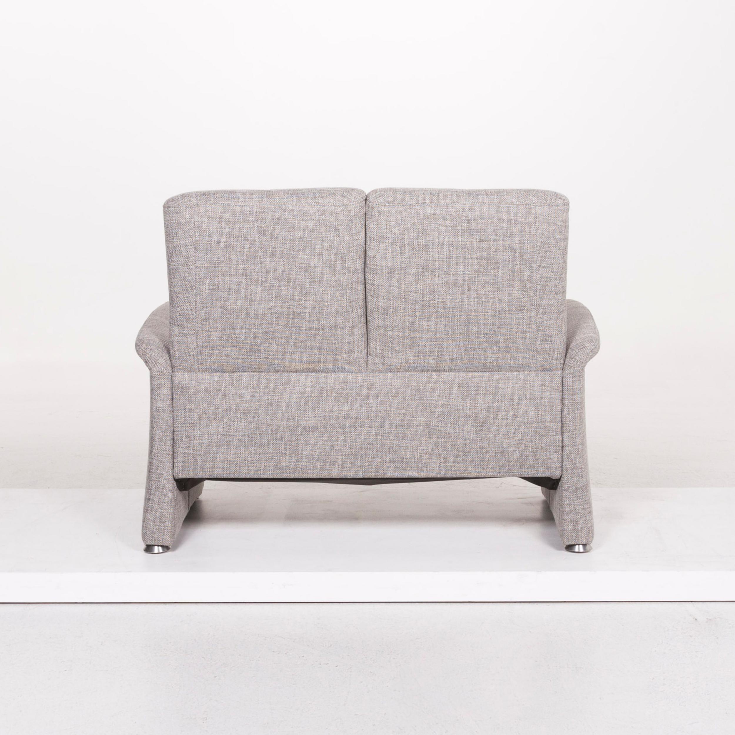 Himolla Fabric Sofa Gray Two-Seat Couch In Excellent Condition For Sale In Cologne, DE