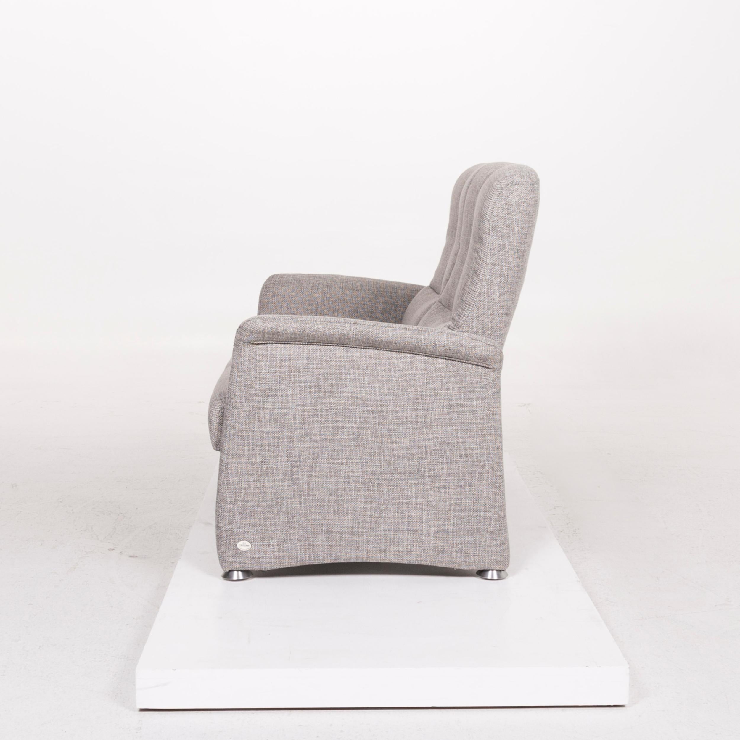 Himolla Fabric Sofa Gray Two-Seat Couch For Sale 3