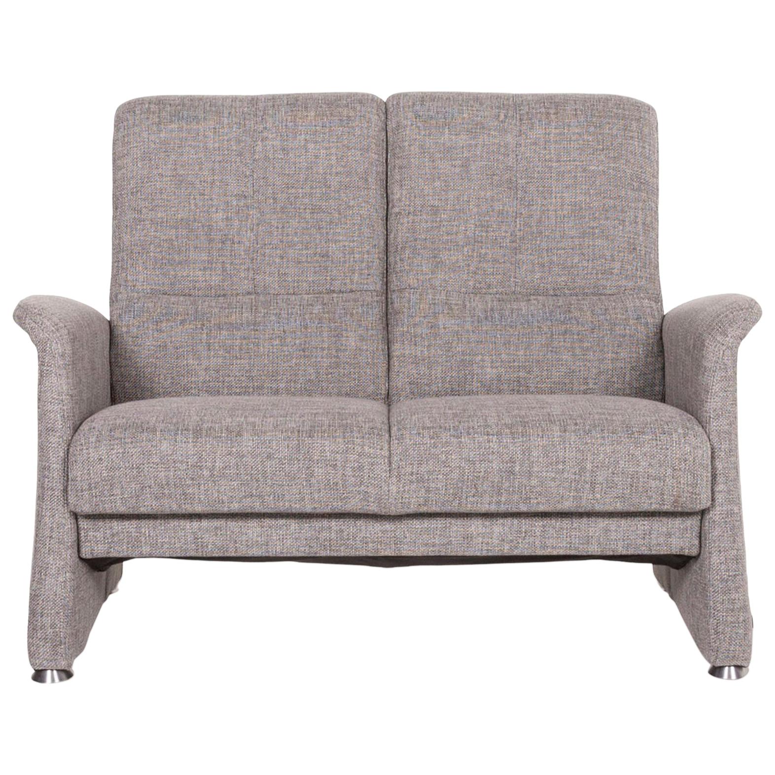 Himolla Fabric Sofa Gray Two-Seat Couch For Sale