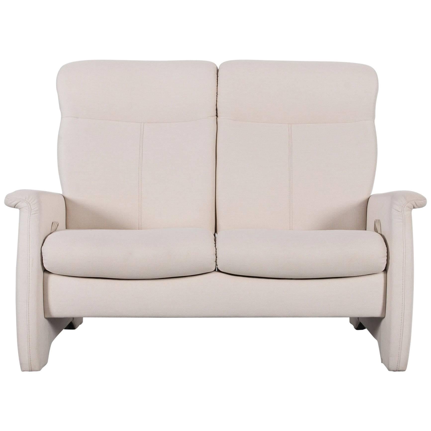 Himolla Fabric Sofa Off-White Two-Seat Couch Recliner For Sale