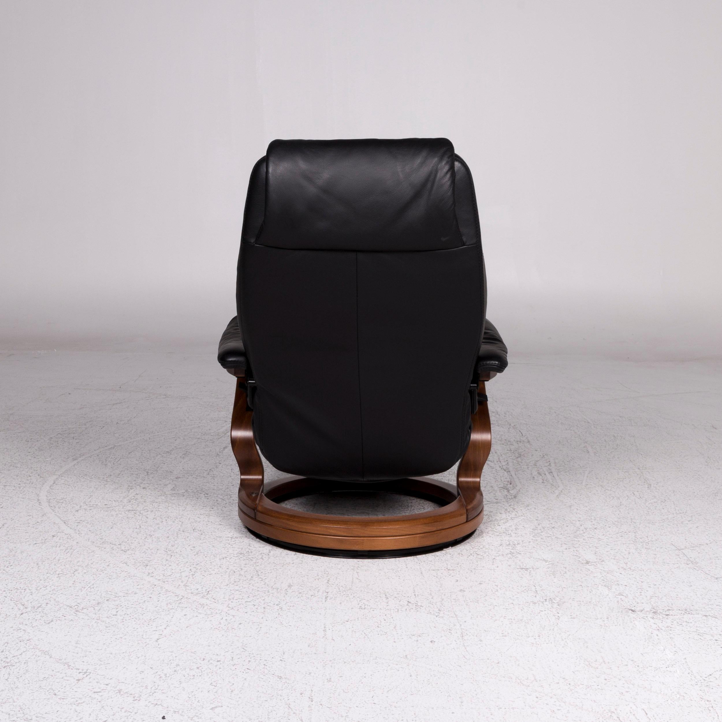 Himolla Leather Armchair Black Wood Relax Function For Sale 4