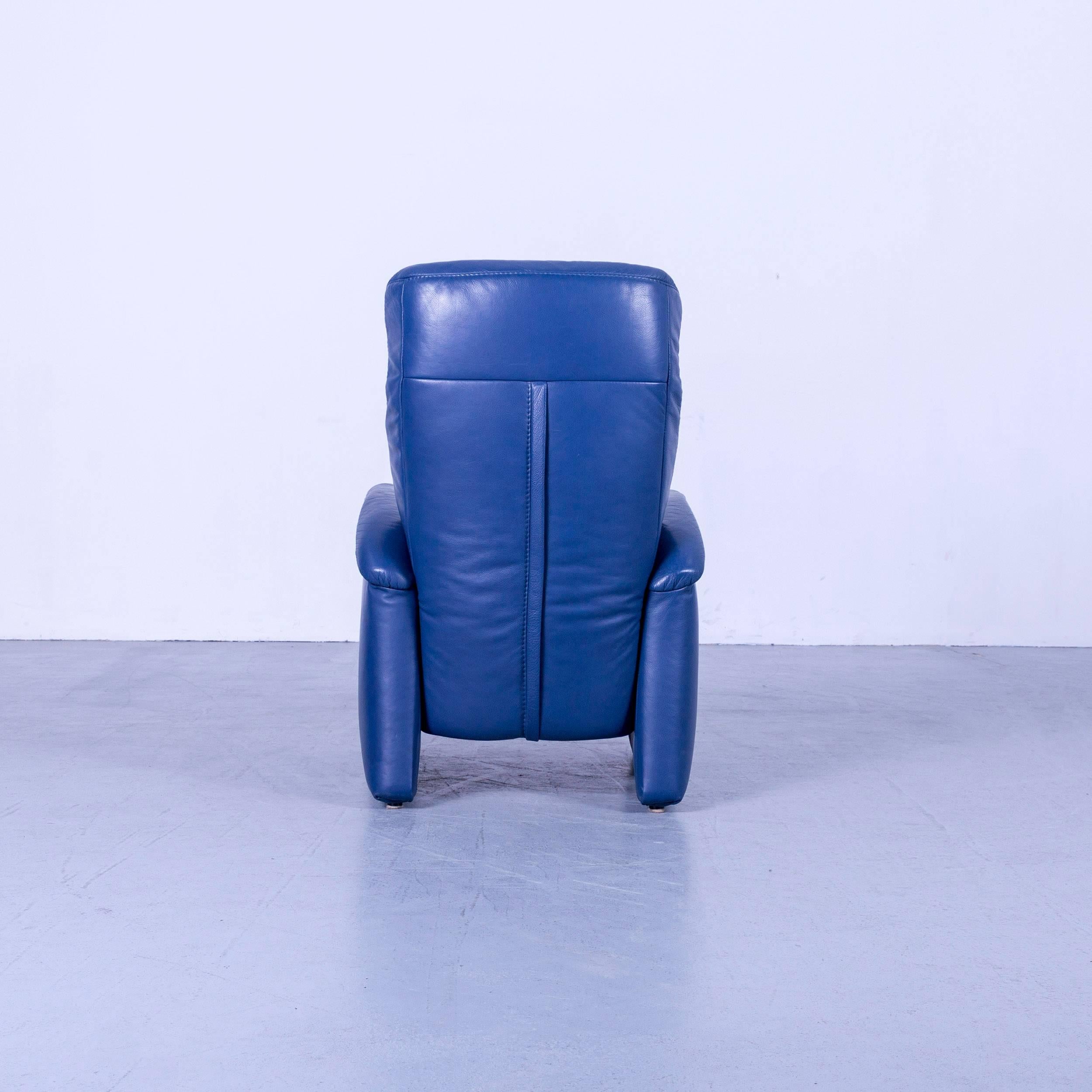 Himolla Leather Armchair Blue One-Seat Recliner 5