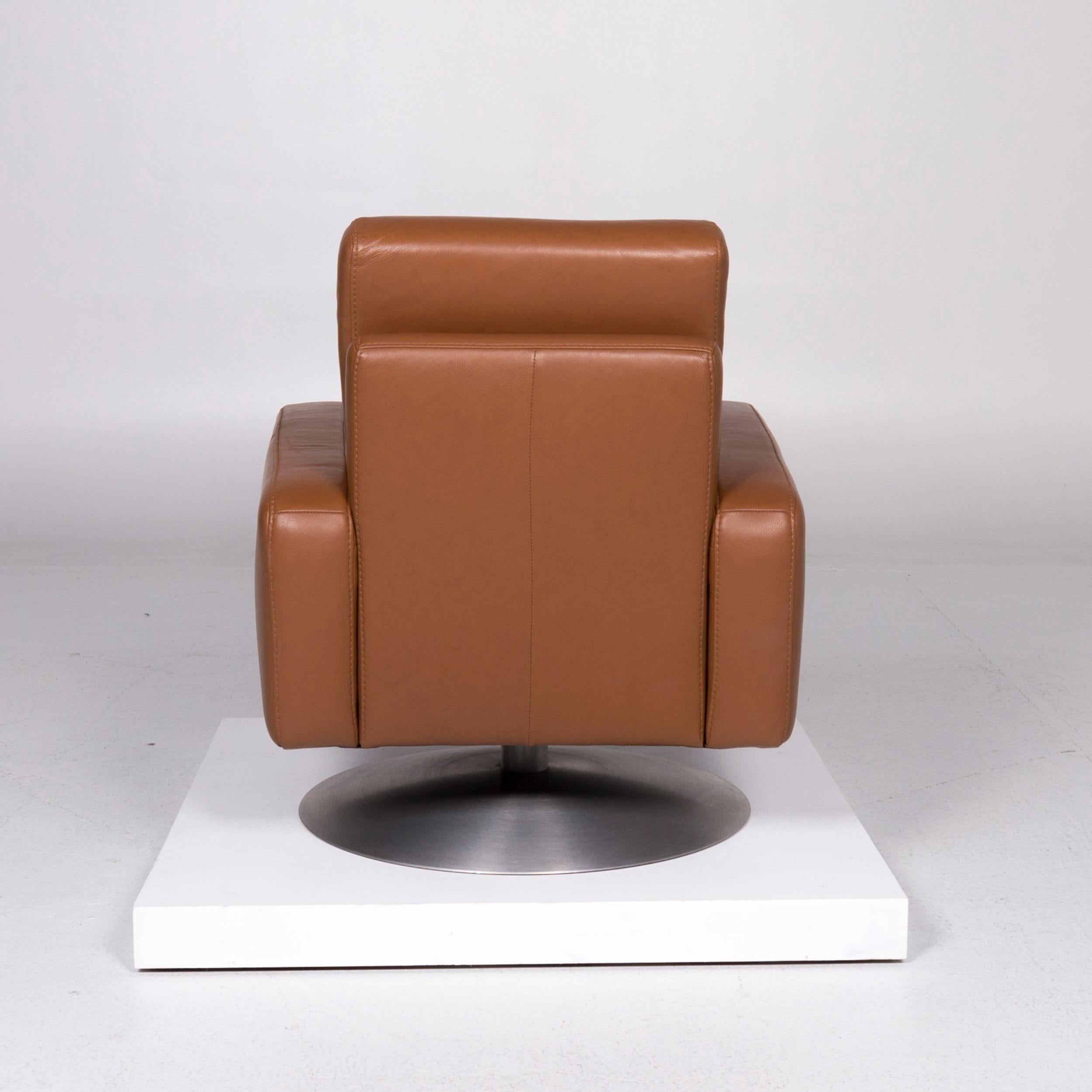 Contemporary Himolla Leather Armchair Cognac