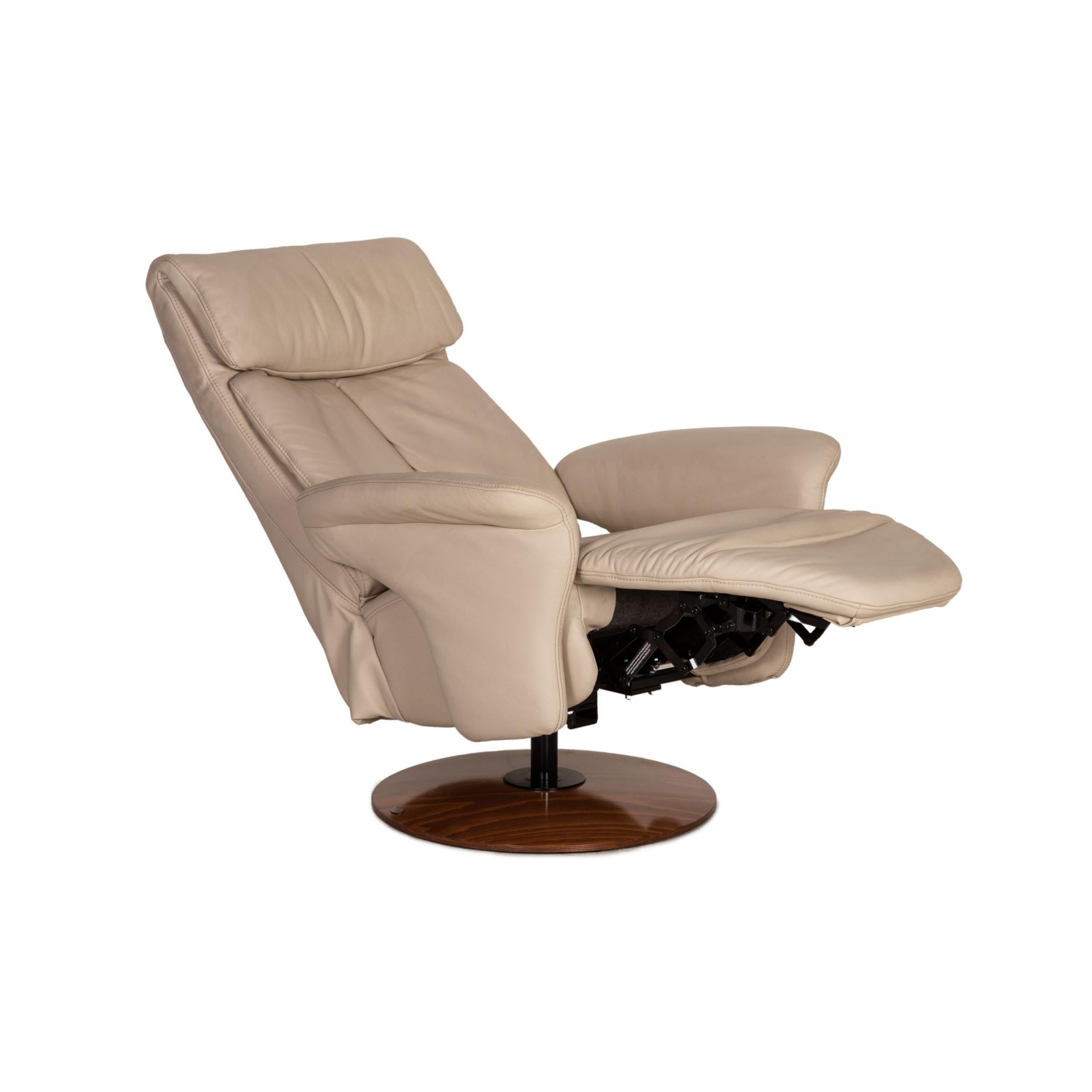 Modern Himolla Leather Armchair Cream Function Relaxation Function For Sale