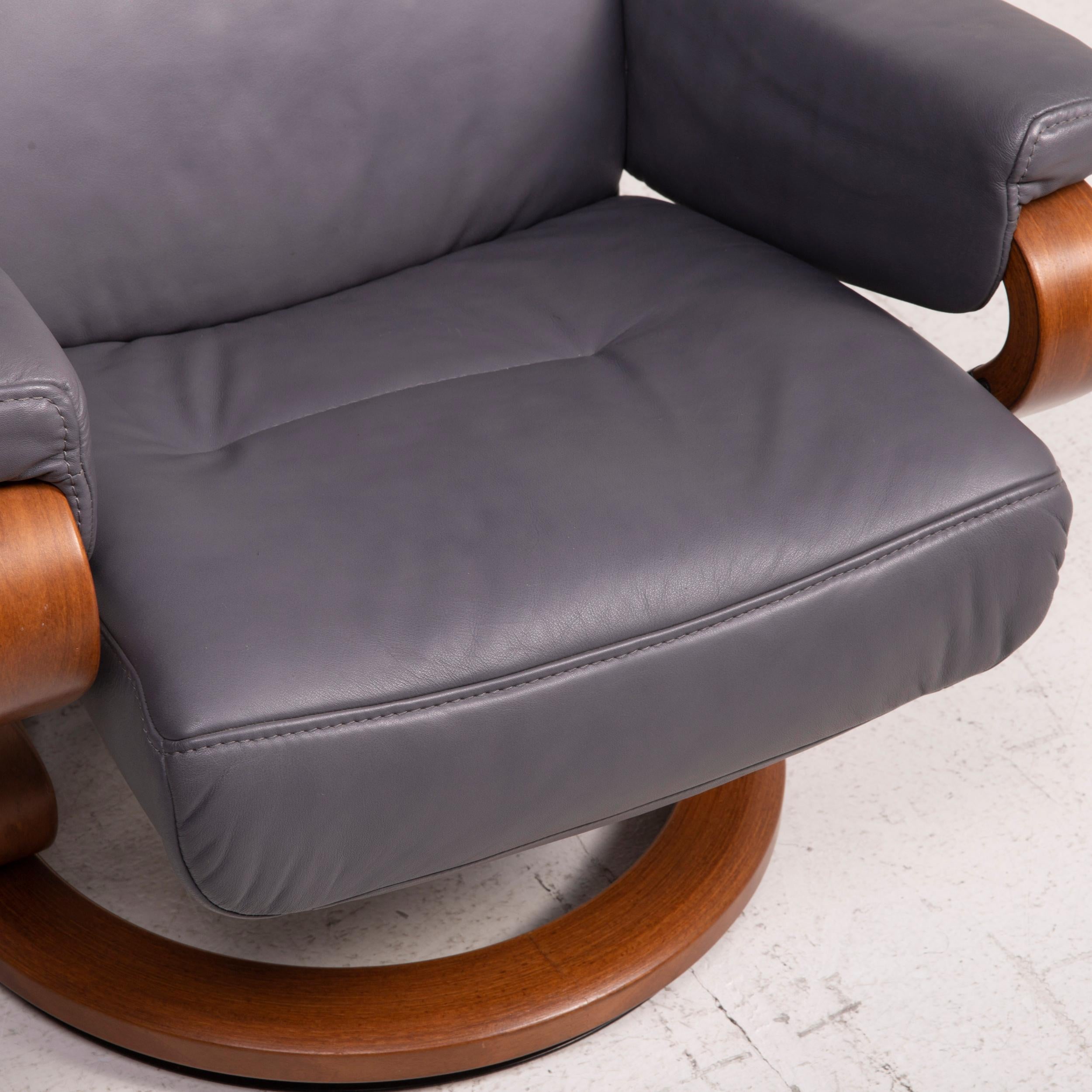 Modern Himolla Leather Armchair Gray Relax Function For Sale