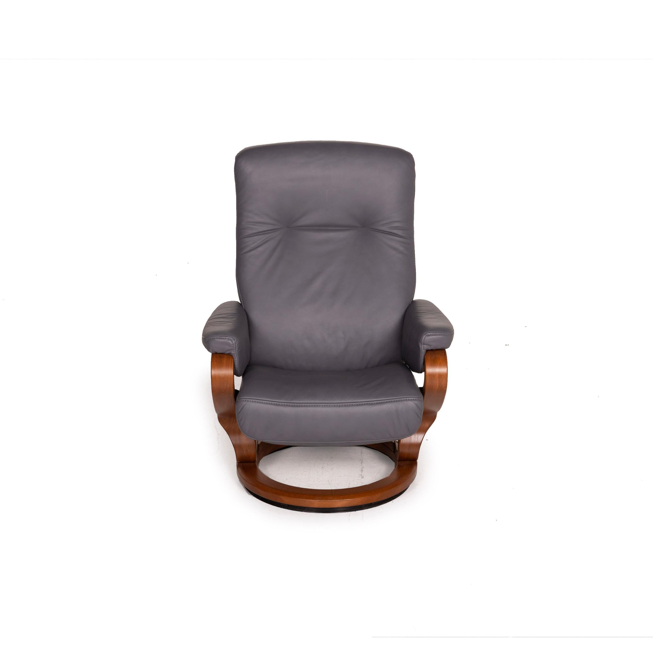Himolla Leather Armchair Gray Relax Function For Sale 2