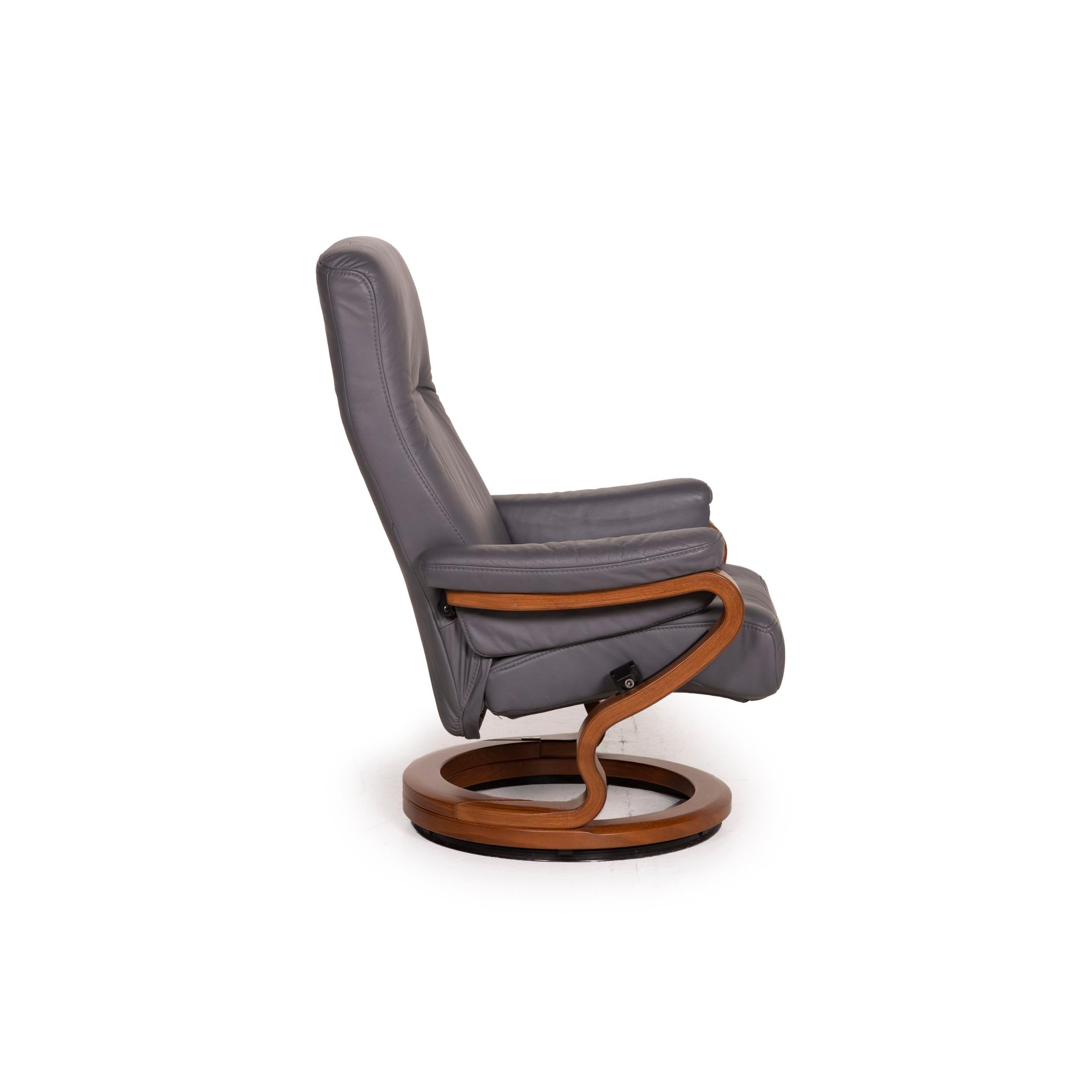 Himolla Leather Armchair Gray Relax Function For Sale 3