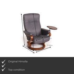 Himolla Leather Armchair Gray Relax Function Table