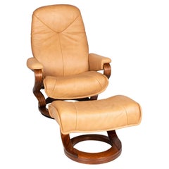 Himolla Leather Armchair Incl. Stool Ocher Function Relaxation Function