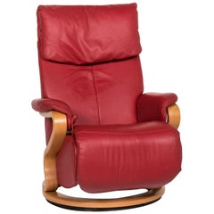 Himolla Leather Armchair Red Function Relax Function