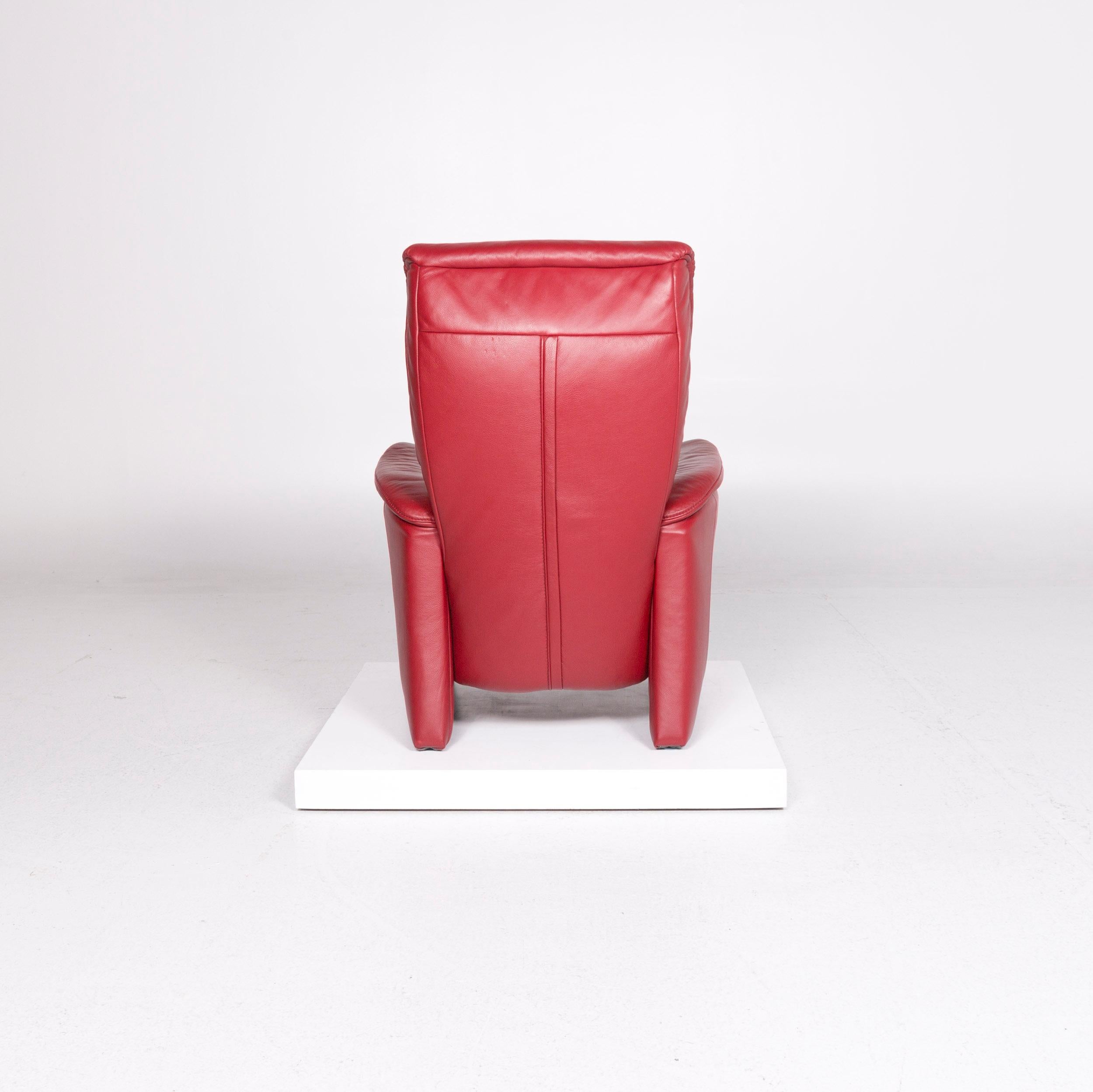 Himolla Leather Armchair Red Relax Function For Sale 3