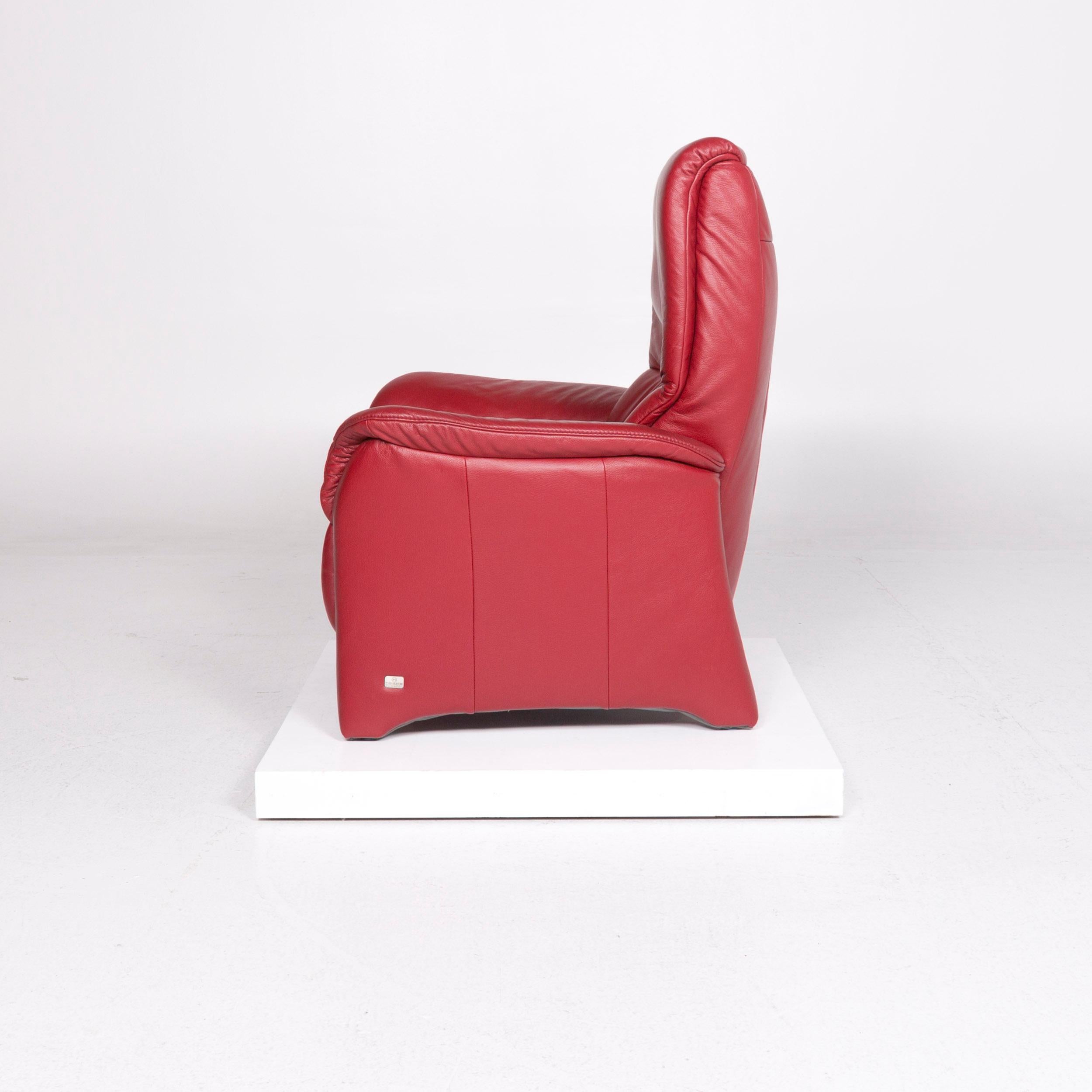 Himolla Leather Armchair Red Relax Function For Sale 4