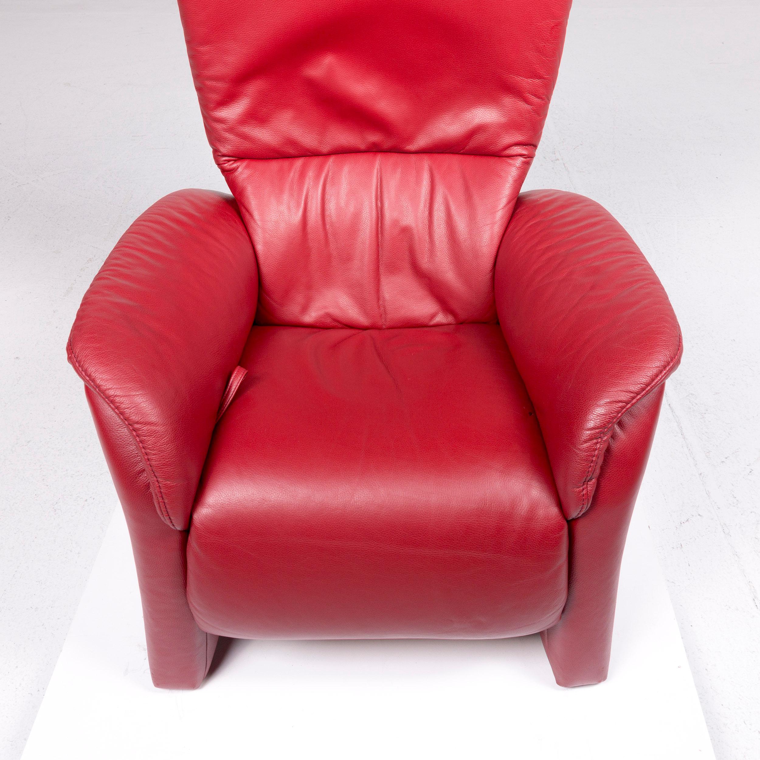 Himolla Leather Armchair Red Relax Function For Sale 6