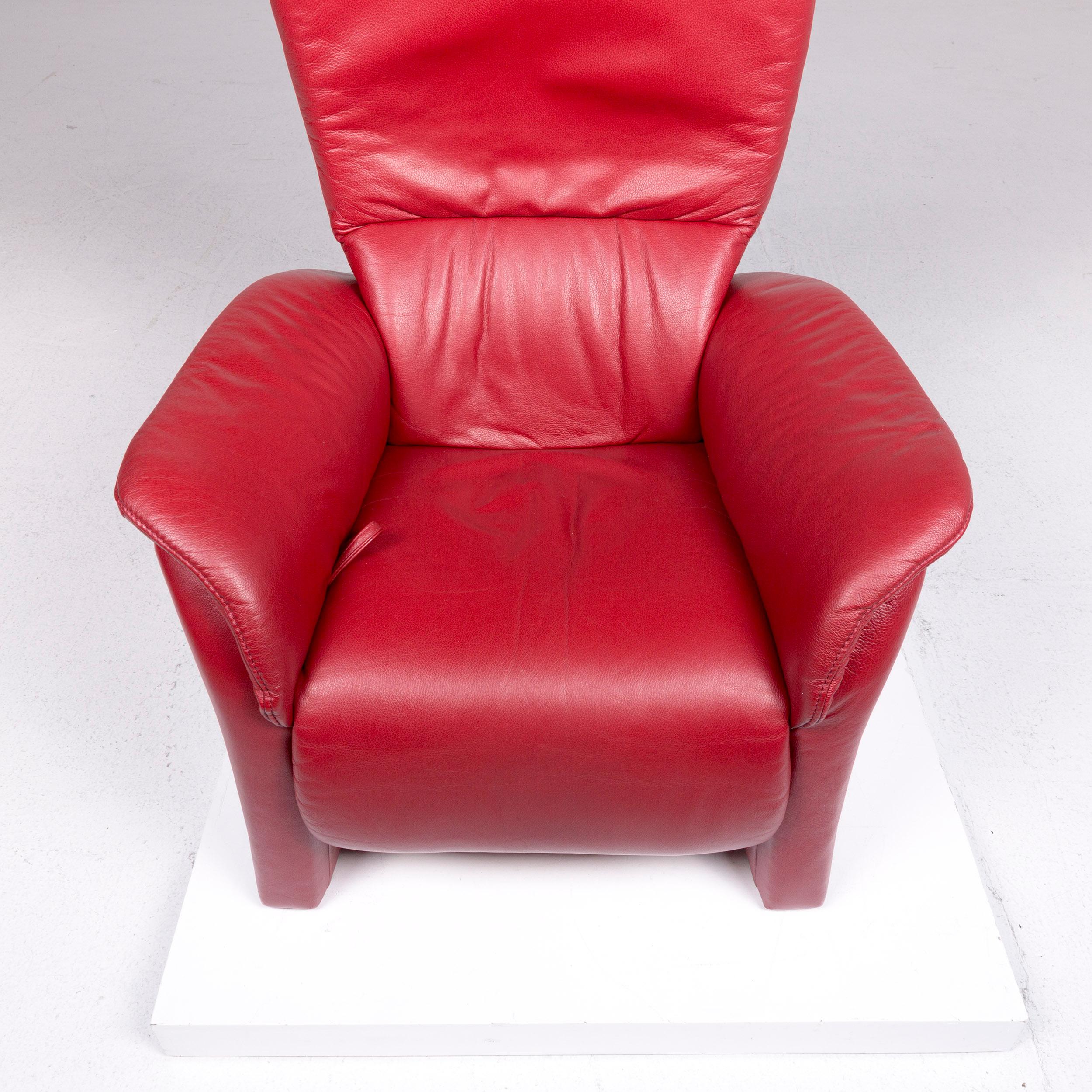 Himolla Leather Armchair Red Relax Function In Good Condition For Sale In Cologne, DE