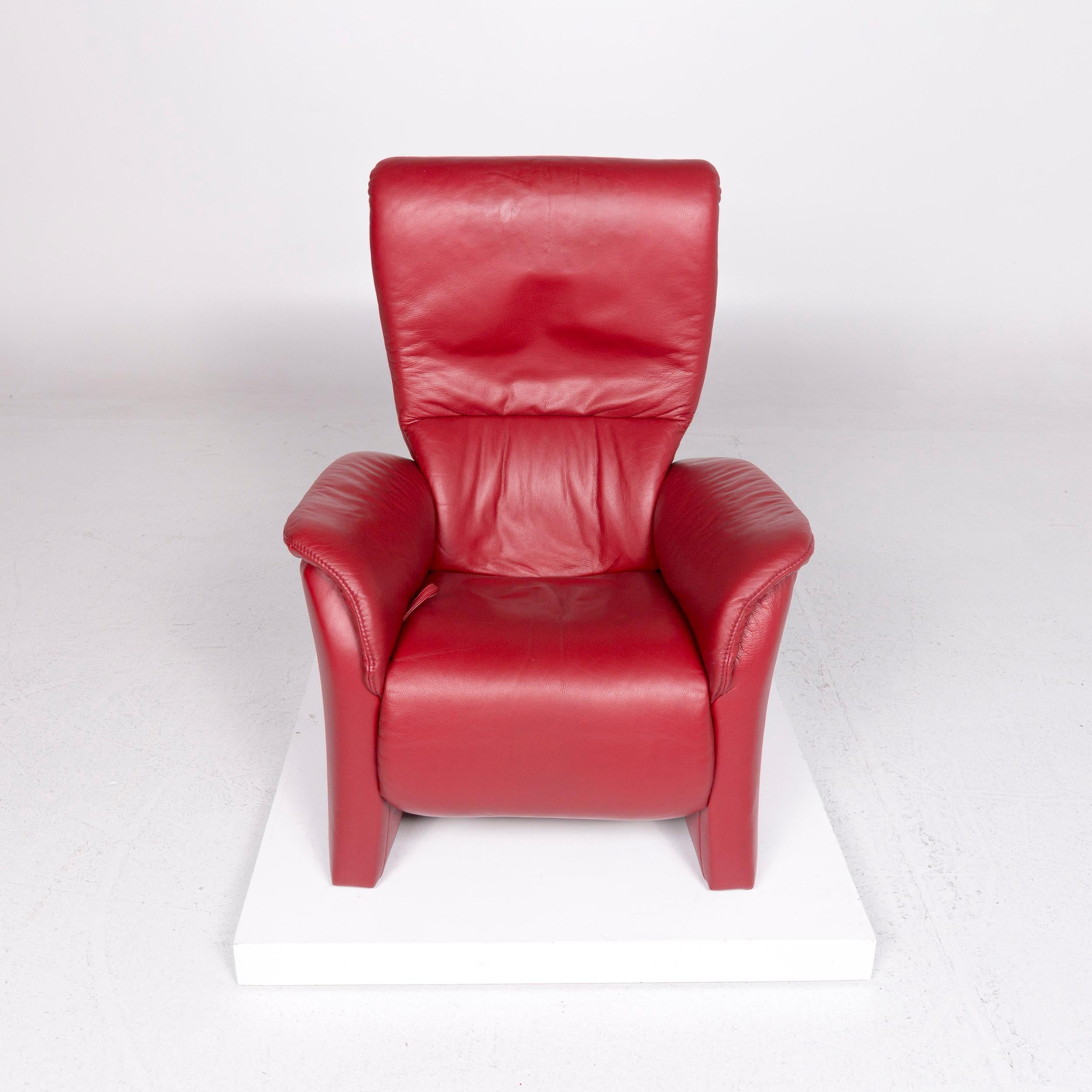 Himolla Leather Armchair Red Relax Function For Sale 1