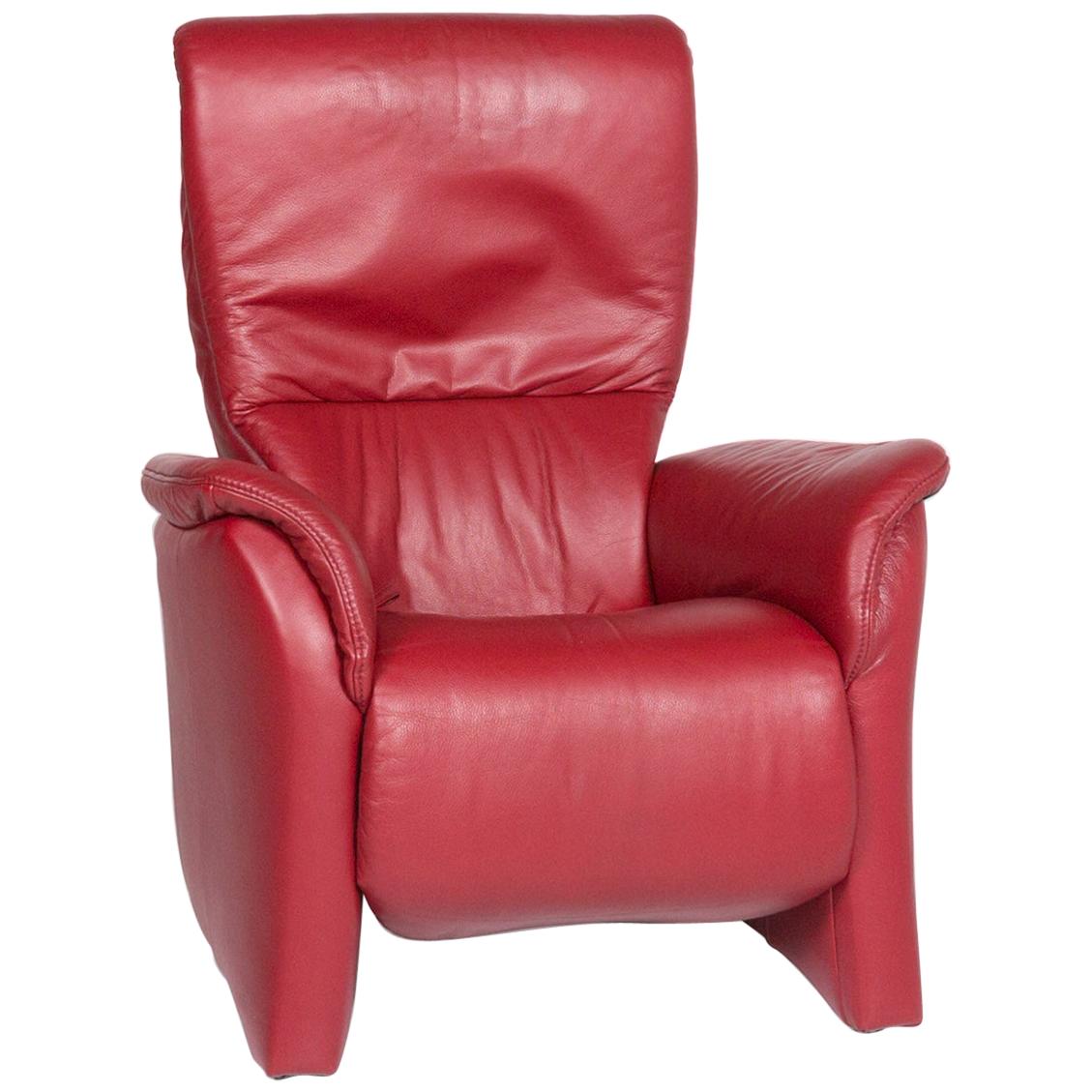 Himolla Leather Armchair Red Relax Function For Sale