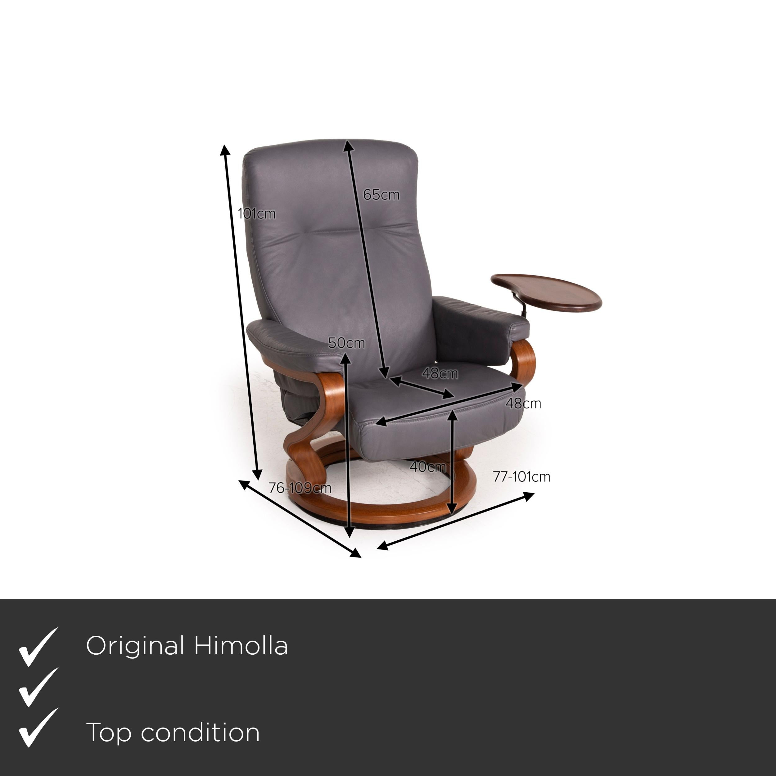 We present to you a Himolla leather armchair set gray relax function table set 4x.
  
 

 Product measurements in centimeters:
 

Depth: 76
Width: 77
Height: 101
Seat height: 40
Rest height: 55
Seat depth: 48
Seat width: 48
Back