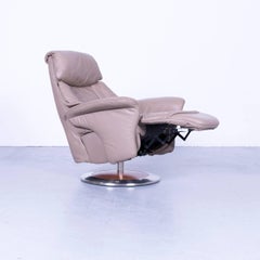 Himolla Leather Armchair Set of Two Beige One-Seat Recliner