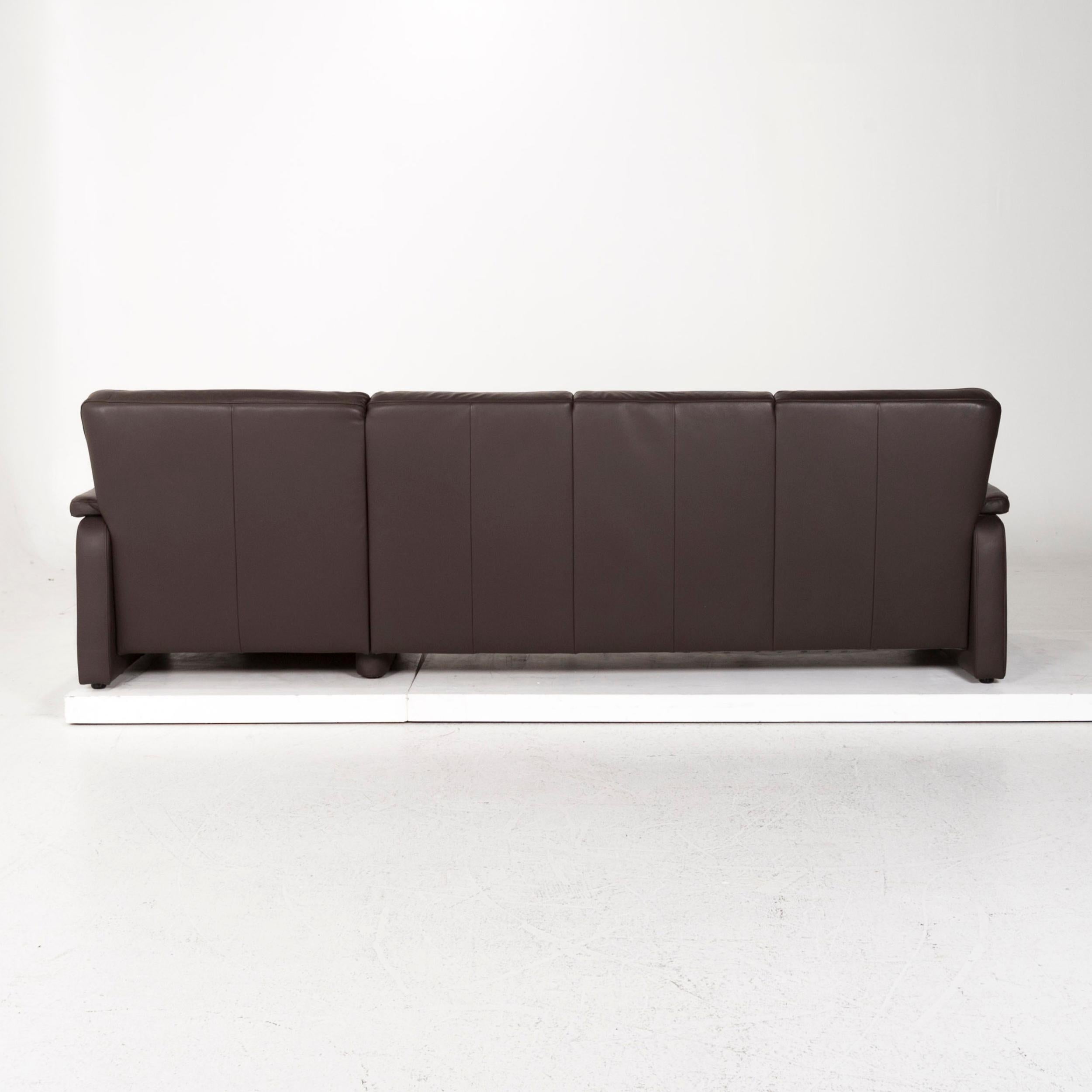 Himolla Leather Corner Sofa Brown Dark Brown Couch For Sale 3