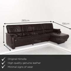 Himolla Leather Corner Sofa Brown Dark Brown Couch
