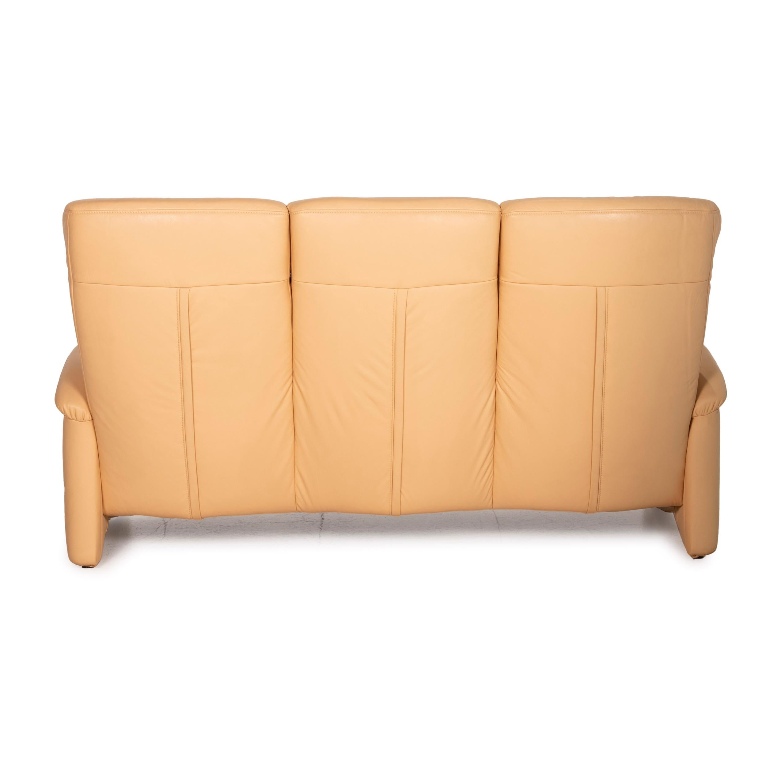 Himolla Leather Sofa Beige Three-Seater 5