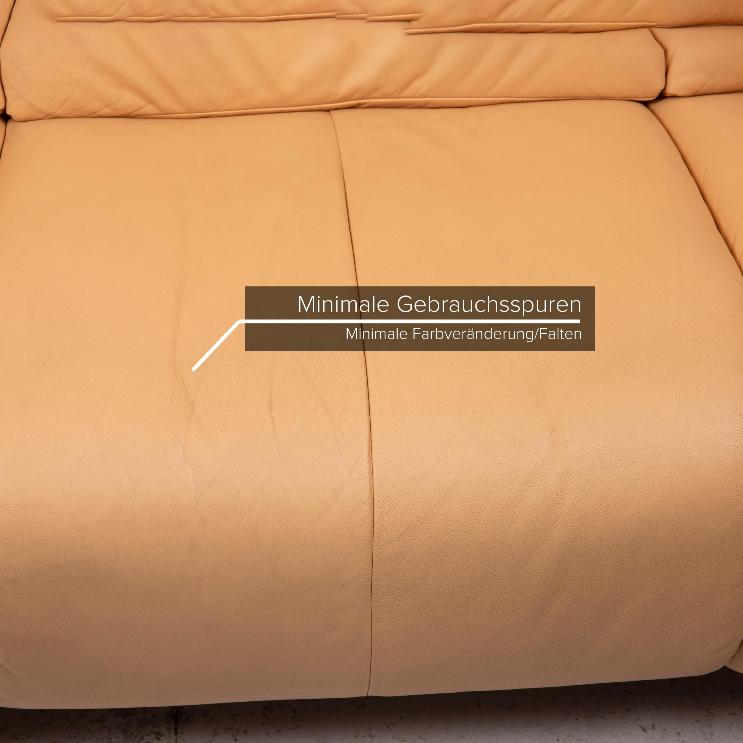 Himolla Leather Sofa Beige Three-Seater In Excellent Condition In Cologne, DE