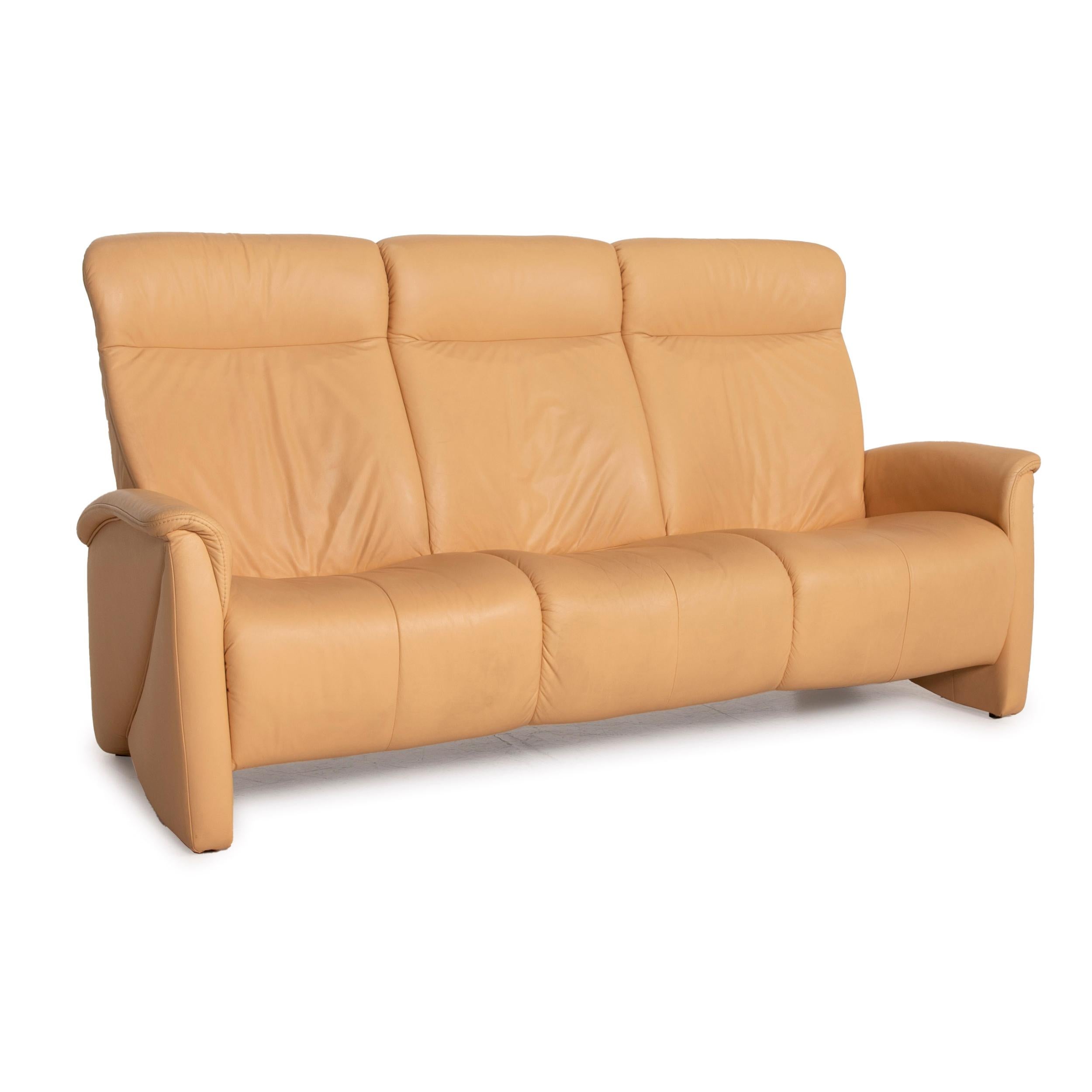 Himolla Leather Sofa Beige Three-Seater 2