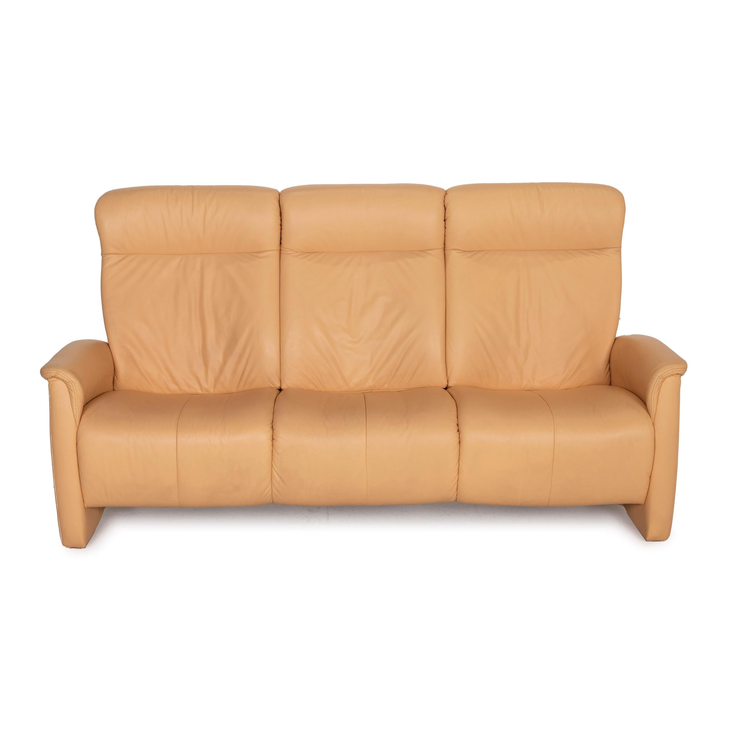 Himolla Leather Sofa Beige Three-Seater 3