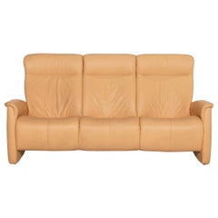 Himolla Leather Sofa Beige Three-Seater