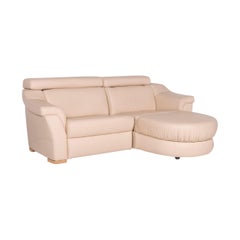 Himolla Leather Sofa Beige Three-Seat Includes Electr. Function