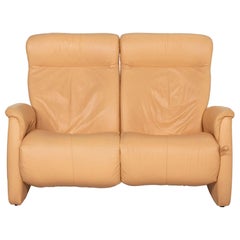 Himolla Leather Sofa Beige Two-Seater Relaxation Function