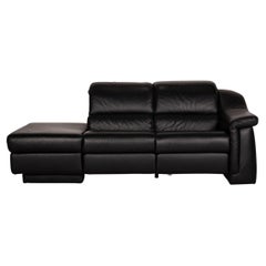 Himolla Leather Sofa Black Two-Seater Couch Function