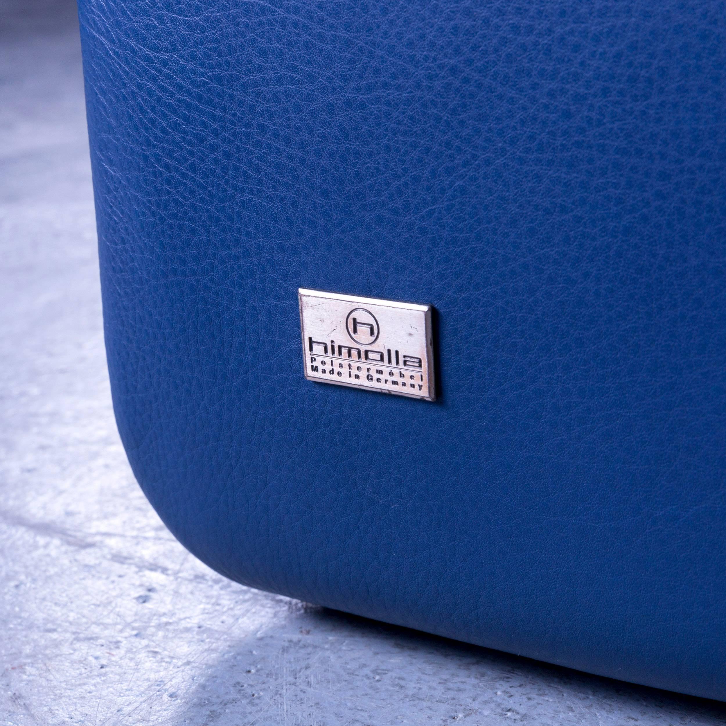 Himolla Leather Sofa Blue Three-Seat 2