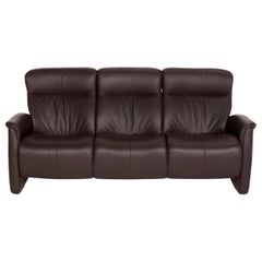 Himolla Leather Sofa Brown Dark Brown Three-Seater Couch