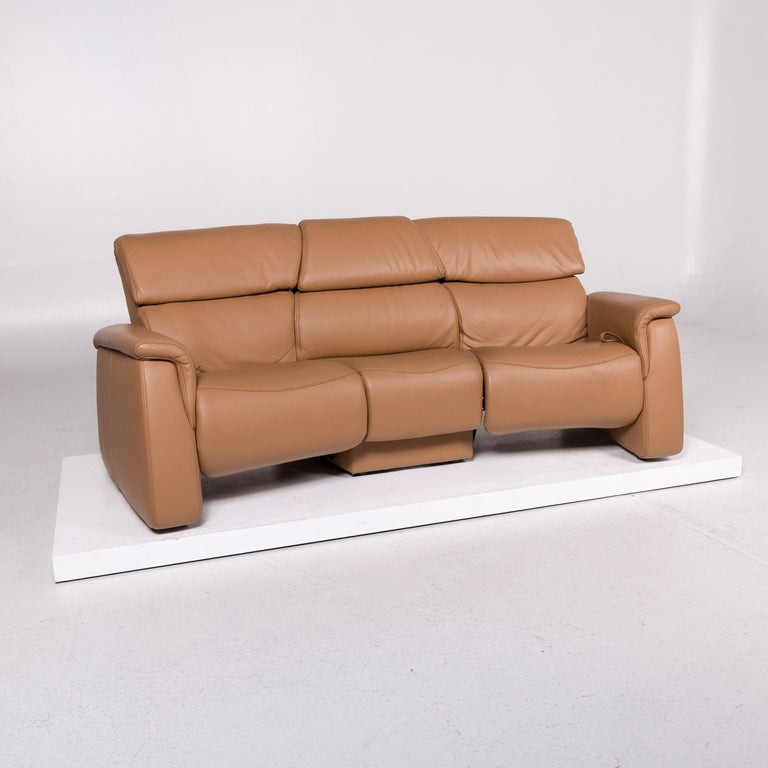 Himolla Leather Sofa Cognac Brown Three-Seat Relax ...