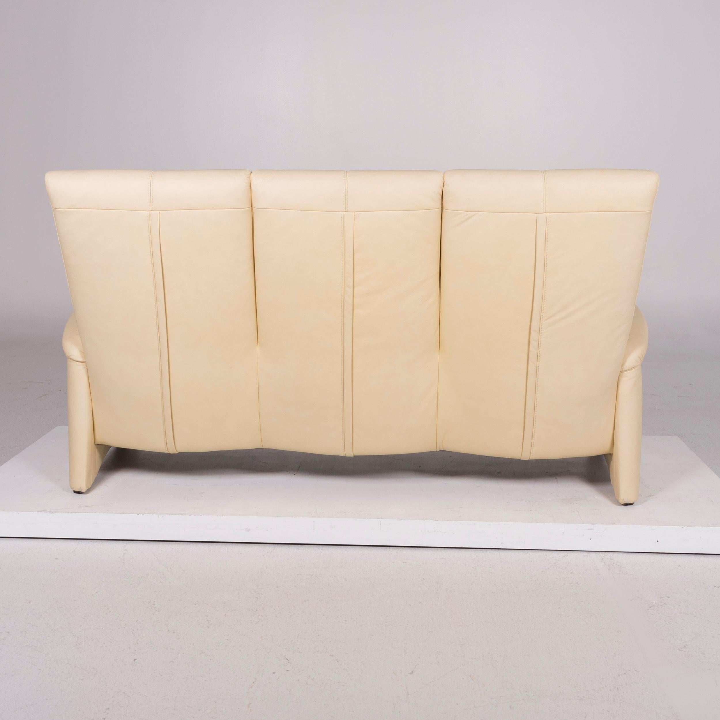 Himolla Leather Sofa Cream Three-Seat For Sale 2