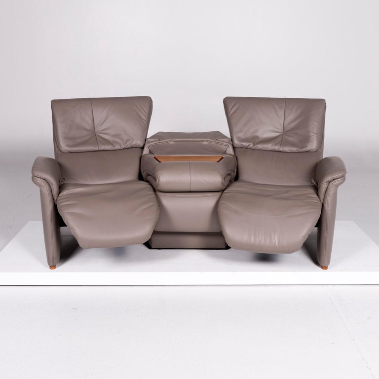 Himolla Leather Sofa Gray TwoSeat Relax Function Function Couch at 1stDibs