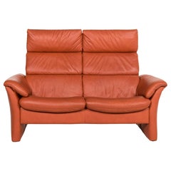Himolla Leder Sofa Orange Terrakotta Zweisitzer relax Function Couch aus Leder