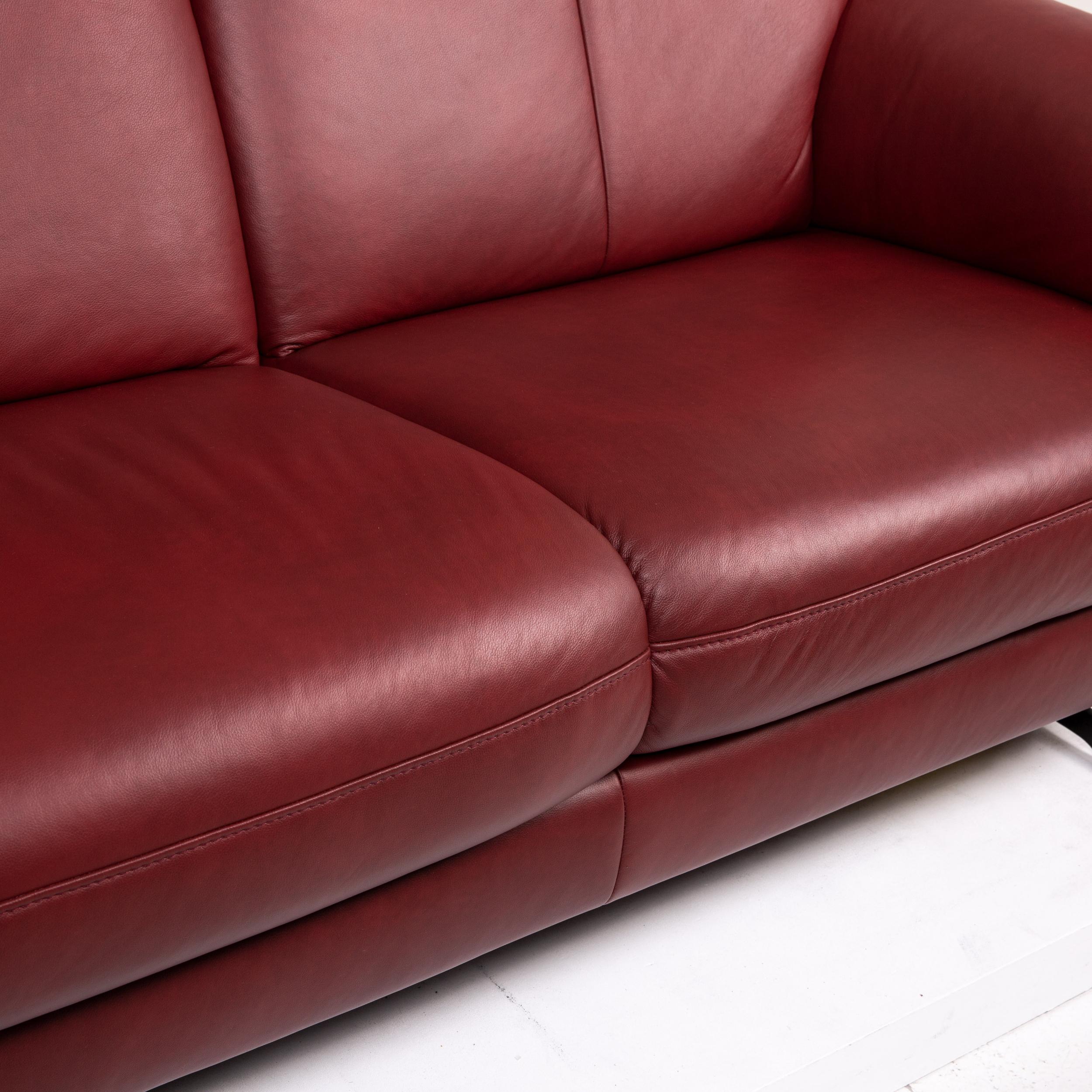 leather red sofas