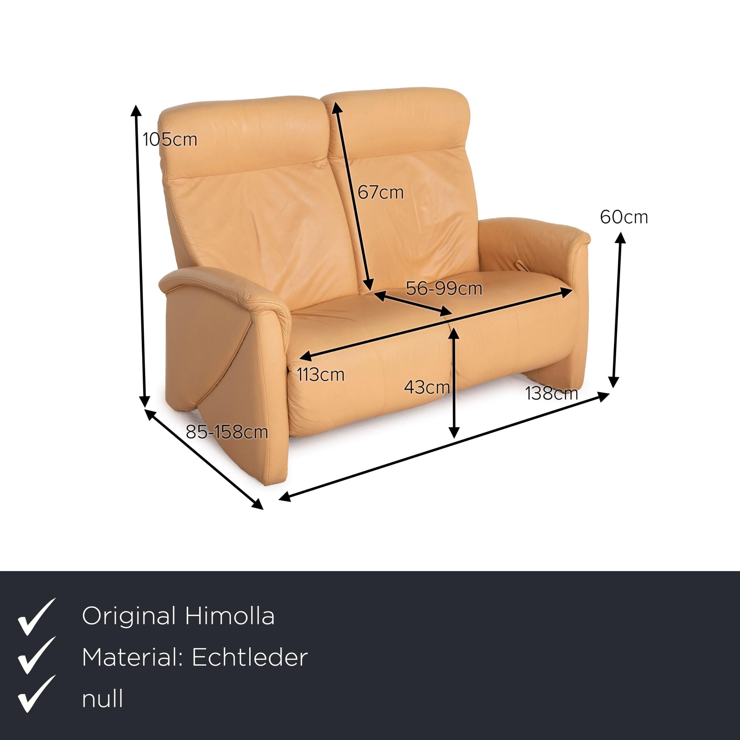 Modern Himolla Leather Sofa Set Beige Three Seater Two Seater Set