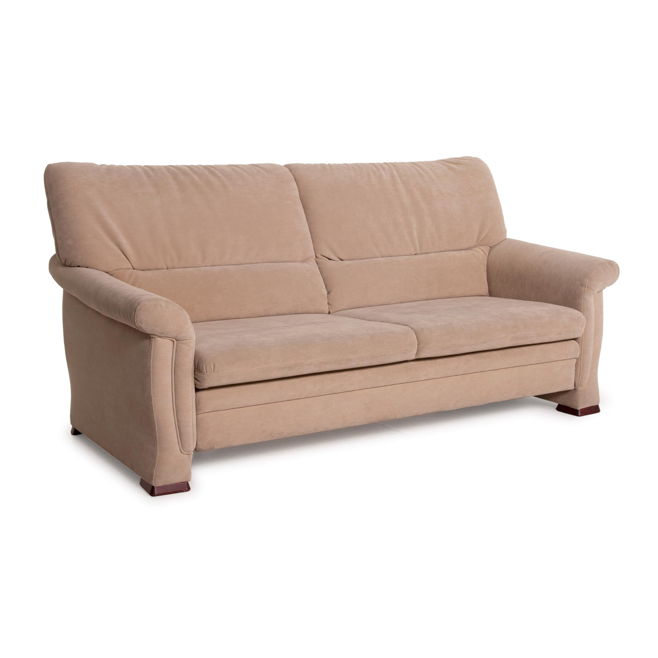Himolla Microfiber Sofa Beige Two-Seater Sofa Bed Sleeping Function For  Sale at 1stDibs