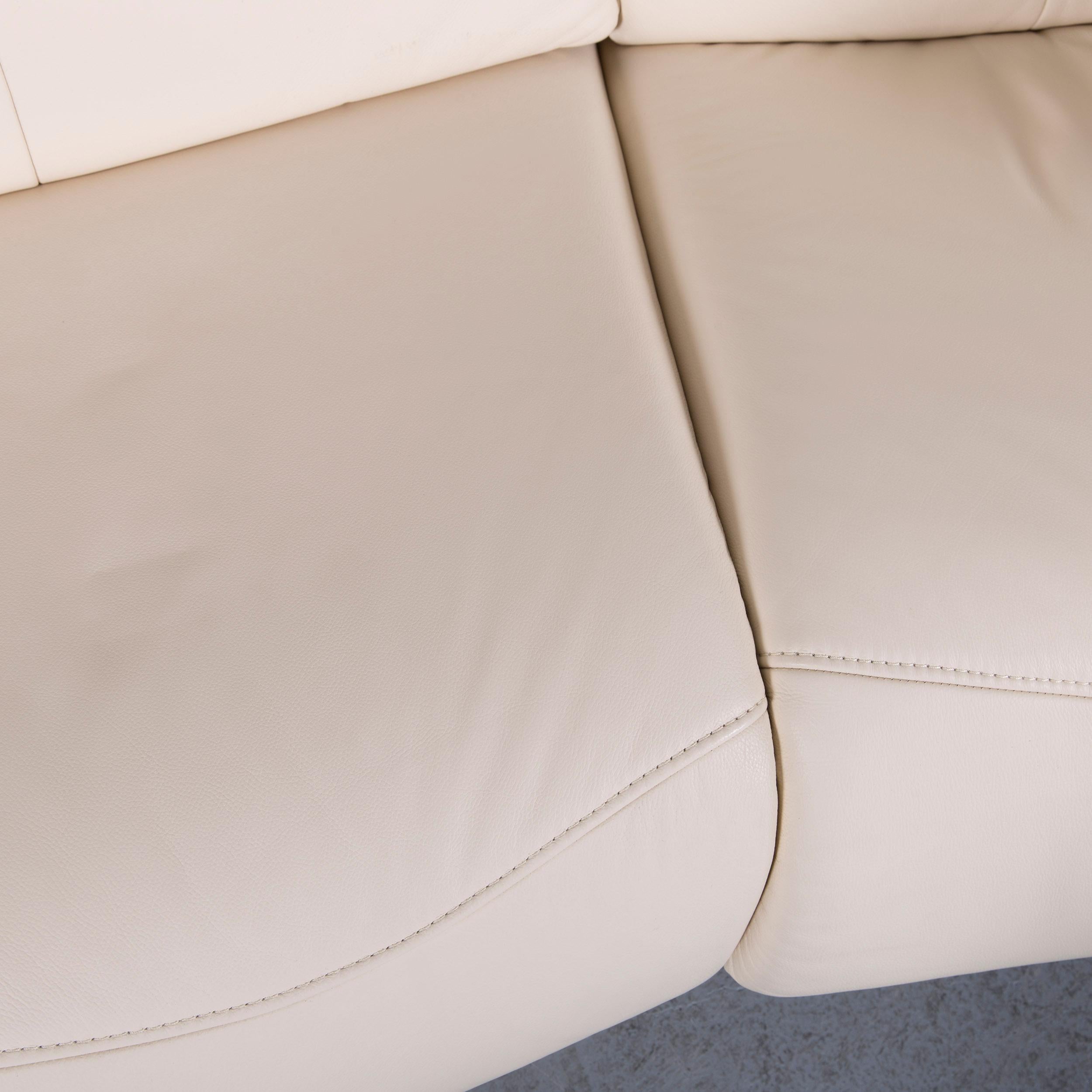 Contemporary Himolla Trapez Sofa Off-White Three-Seat Couch Recliner