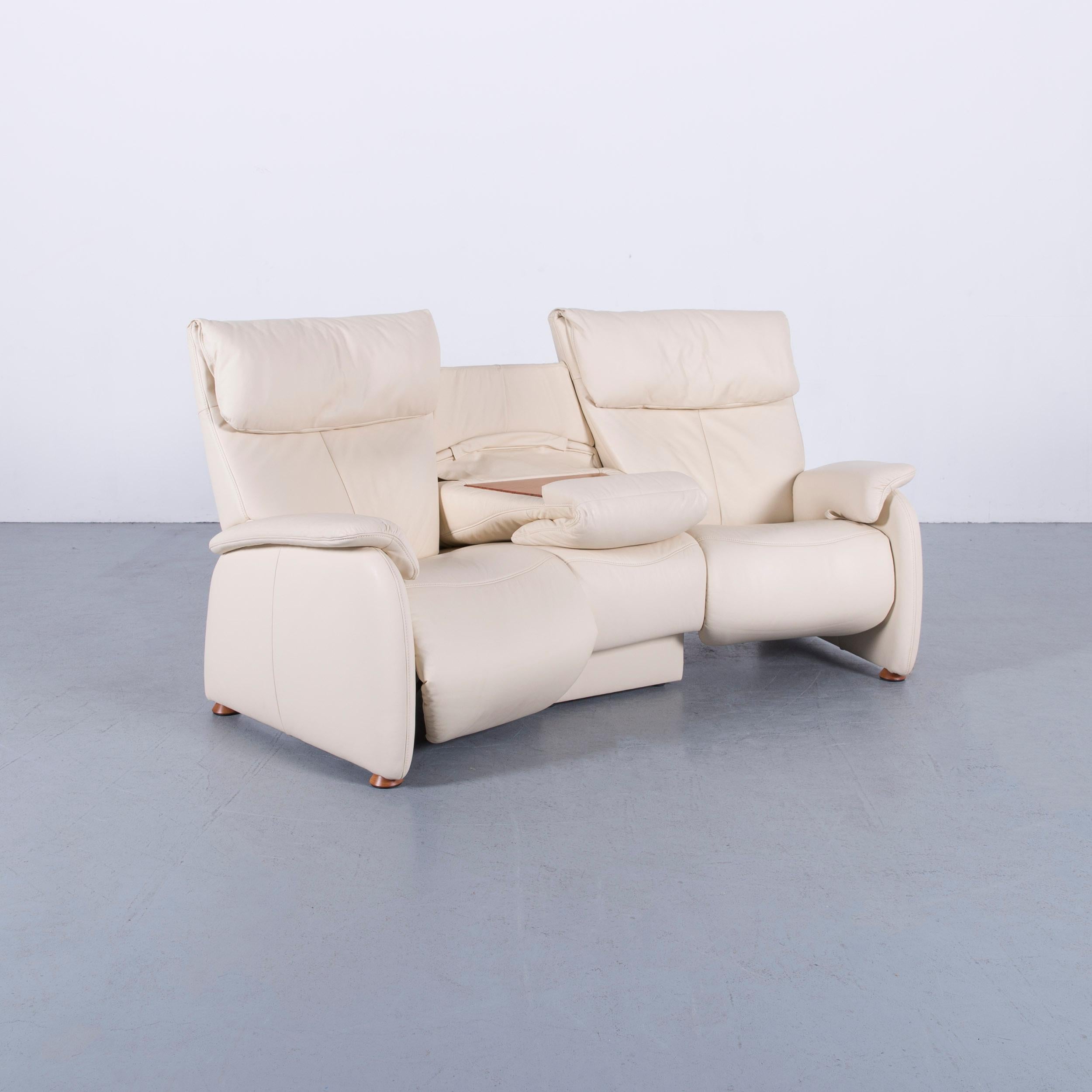 Himolla Trapez Sofa Off-White Three-Seat Couch Recliner 1