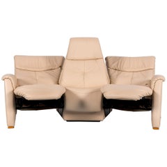 Himolla Trapez Sofa Off-White Three-Seat Couch Recliner