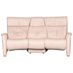 Himolla Trapez Sofa Off-White Three-Seat Couch Recliner