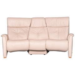 Himolla Trapez Sofa Off-White Three-Seat Couch Recliner