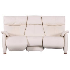 Himolla Trapez Sofa Off-White Three-Seat Couch Recliner