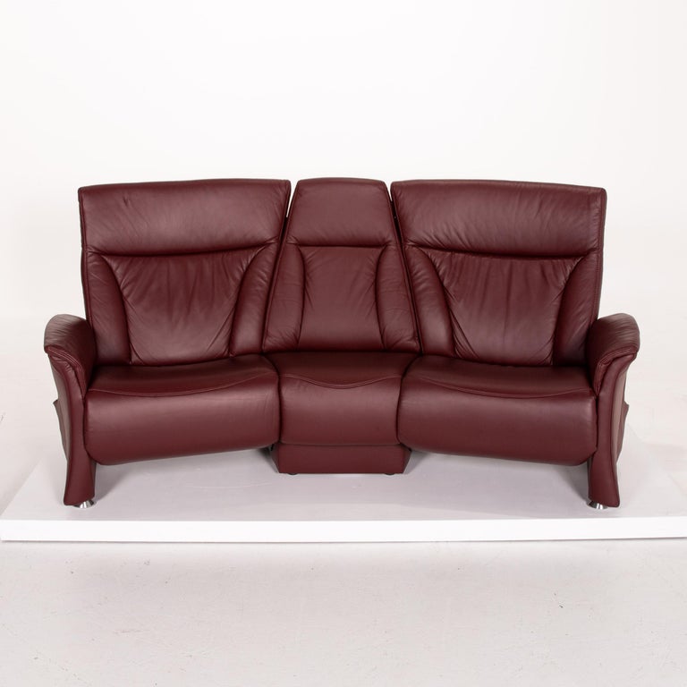 Himolla Tze Leather Electric Sofa, Red Wine On Brown Leather Sofa