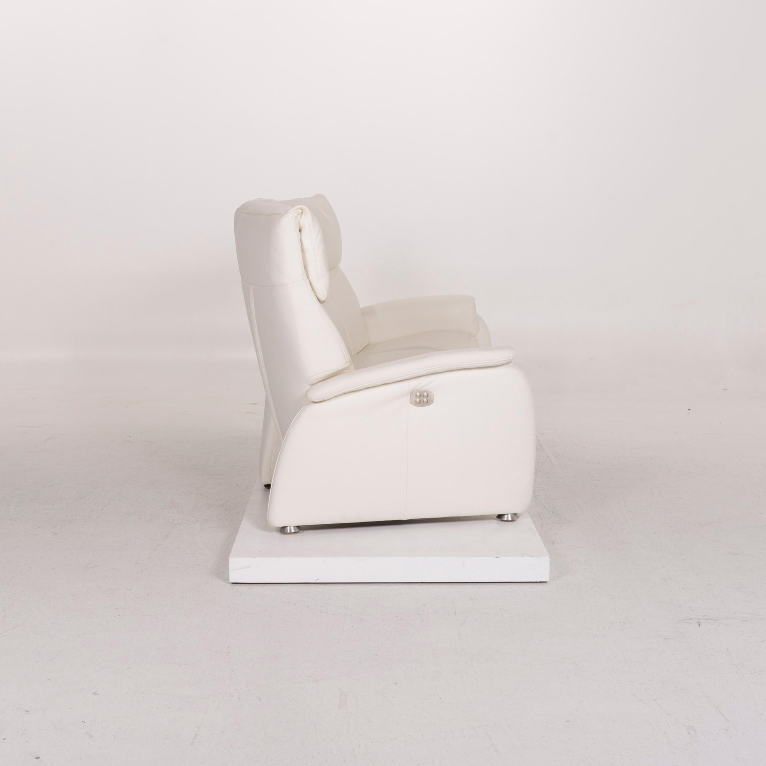 Himolla Trapeze Leather Sofa White Three-Seat Incl. Function 4